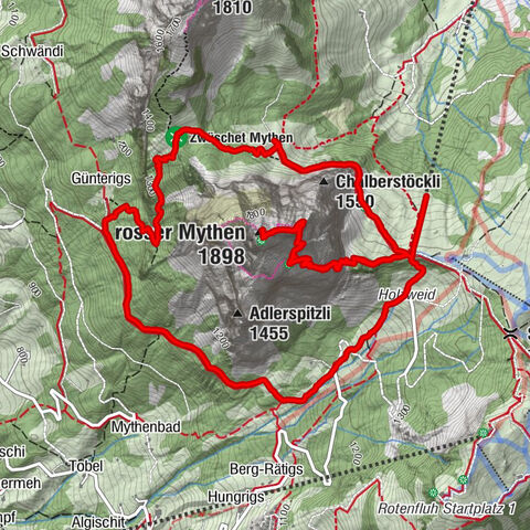 Holzegg - Gross Mythen - Zwischenmythen