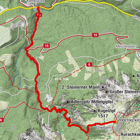 Parkplatz Kienbach zum Hochleckenhaus