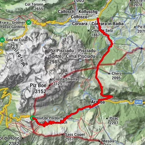 Arabba - Pordoi - Arabba - Corvara