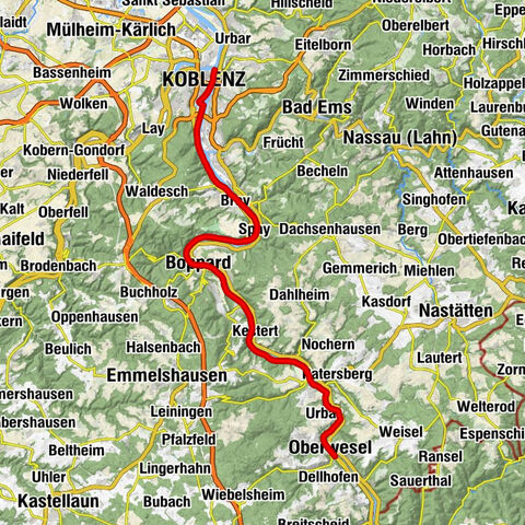 Oberwesel jusqu'au Deutsches Eck