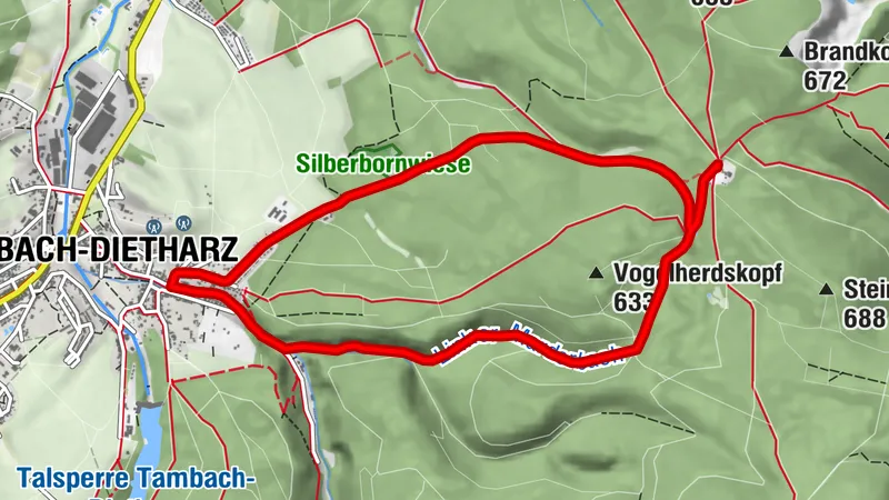 Circuit de randonnée - «À travers la belle vallée du Marderbach» - Tambach-Dietharz/ Forêt de Thuringe