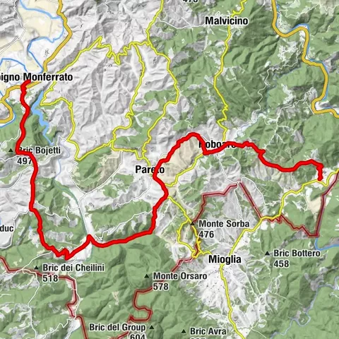 Itinéraire des églises campagnardes et des ravins de la Vallée Bormida de Spigno et Erro - Étape 3 : Miogliola - Spigno Monferrato