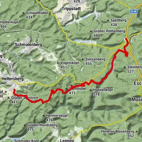 Sentier forestier de la Palatinat Étape 03 Johanniskreuz - Heltersberg