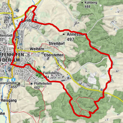 Panoramaweg Ost Pfaffenhofen a.d.Ilm ab Strasshof