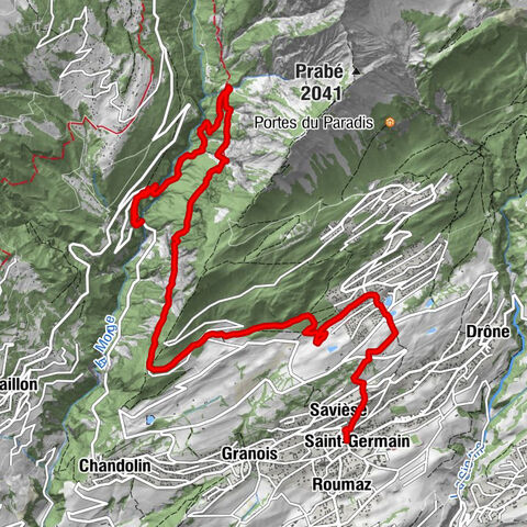 Tripon - Brac – Ancien Bisse du Torrent Neuf – St. Marguerite – Torrent Neuf – Prafirmin - St. Germain