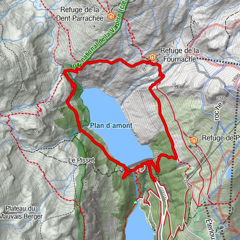 Tour du Barrage de Plan d'Amont à pied