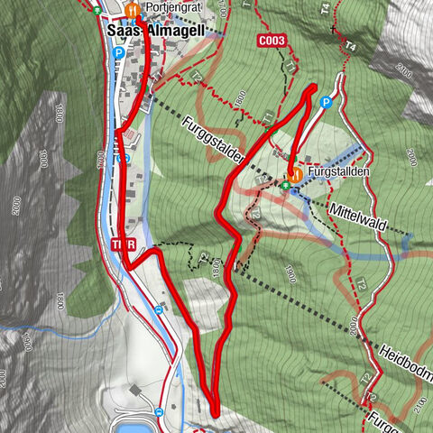 Sentier de randonnée hivernale Furggstalden