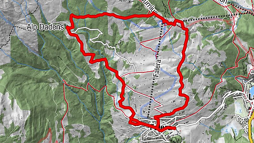 Round trip hike  Falera - Curnius - Alp Dadens - Falera