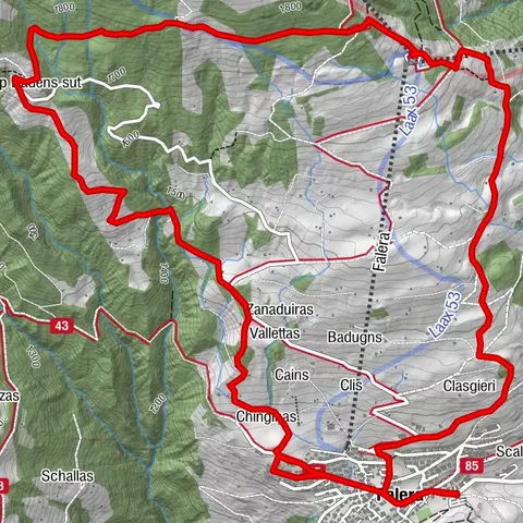 Round trip hike  Falera - Curnius - Alp Dadens - Falera