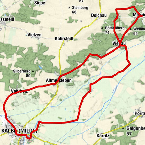 Autour de Kalbe (Milde) - Un parcours à vélo vers Dolchauer Berg