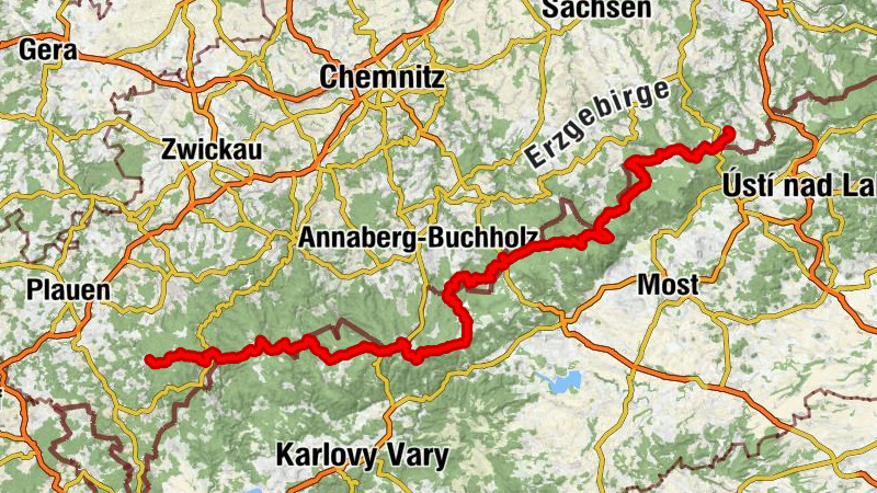 Kammtour Erzgebirge Sur la voie la plus haute à travers la Saxe et la Bohême