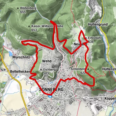 Parcours de randonnée circulaire Sonneberg
