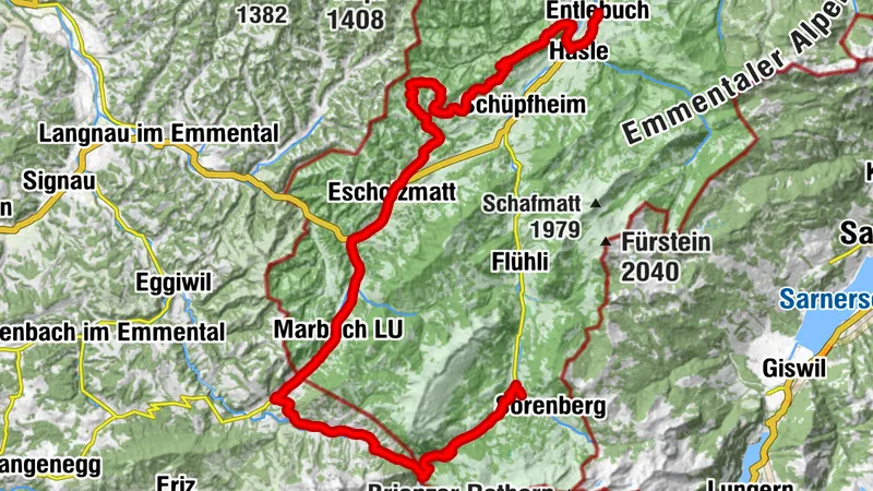 Route «1291» Étape 5 : Sörenberg – Entlebuch