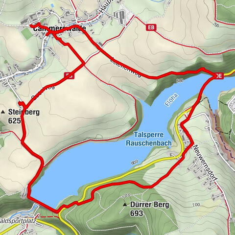 Rundwanderung Rauschenbachtalsperre Start Cämmerswalde