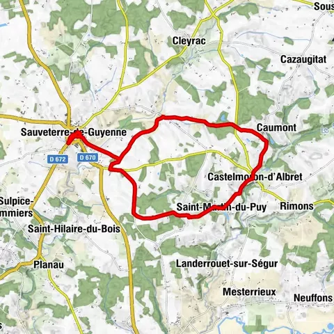 Boucle vélo n°02 Sauveterre-de-Guyenne - Castelmoron d'Albret