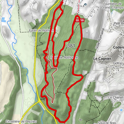 Circuits de randonnée pédestre de la forêt de Rothonne