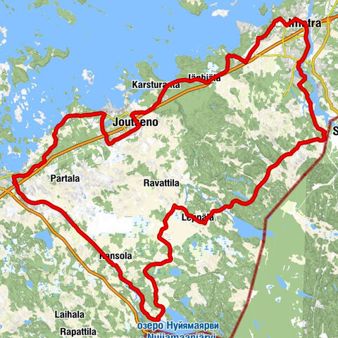 Parcours cycliste à la frontière Lappeenranta-Imatra