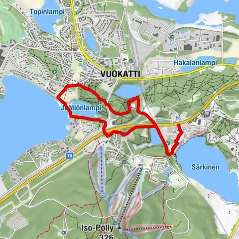 Parcours de randonn&eacute;e pr&egrave;s de Vuokatti 6 km, Vuokatti