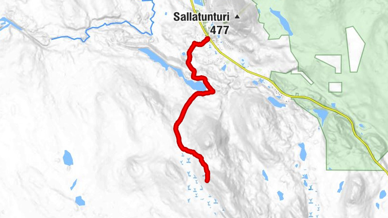 Parcours de randonnée hivernale à Ruuhitunturi, Salla