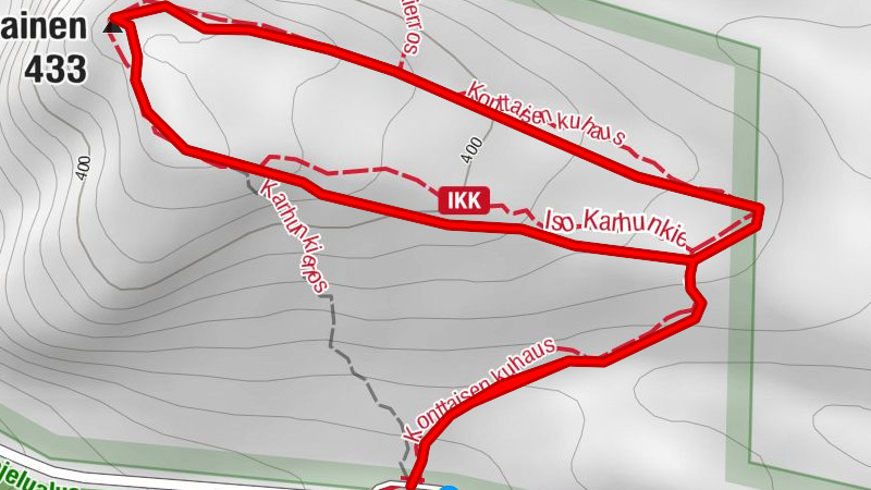 Sentier d'hiver Konttaisen kuhaus 2 km, réserve naturelle Valtavaara-Pyhävaara