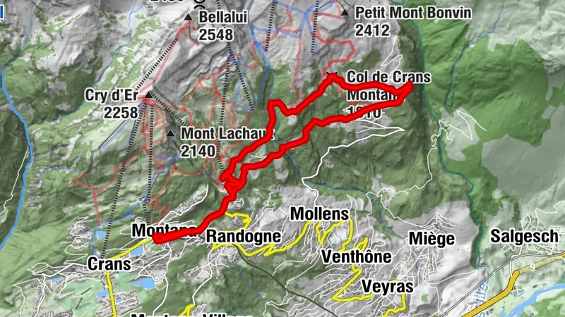 Route panorama de Crans-Montana