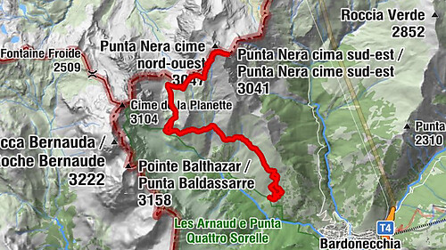 Punta Nera Bardonecchia, Piemonte/Italia