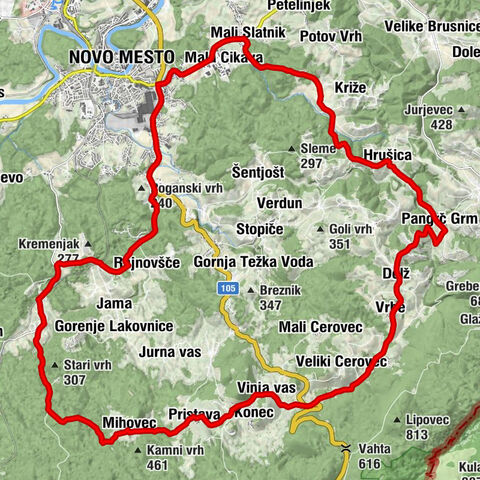 Le parcours à vélo de Podgorje