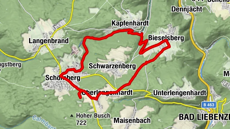 Boucle vélo de Schömberg à travers la vallée de Kapfenhardter