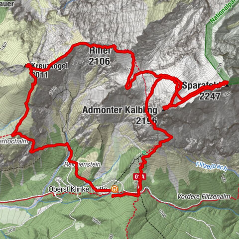4 Gipfeltour Kaiserau ab Oberst Klinke Hütte