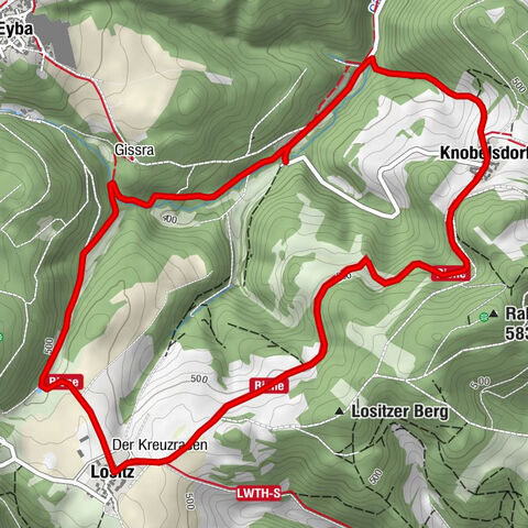 Sentier circulaire - entre la vallée de la Gissra et le Rabenhügel