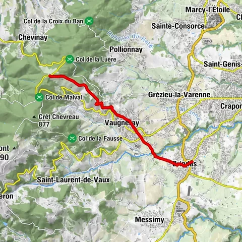 Chemin de Montaigne - Étape 3 - Brindas > Saint-Bonnet-le-Froid
