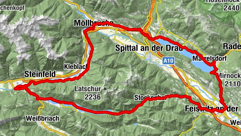Route über den Weißensee