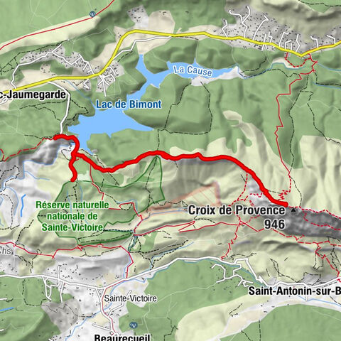 Vauvenargues - Refuge du Prieuré - La Brèche des Moines - Croix de Provence