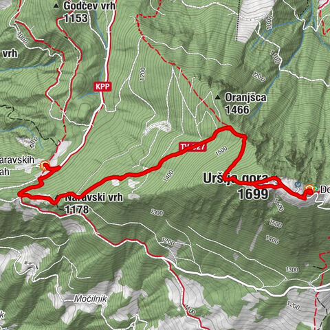 Koča na Naravskih ledinah - Naravski vrh - Uršlja gora - Dom na Uršlji gori