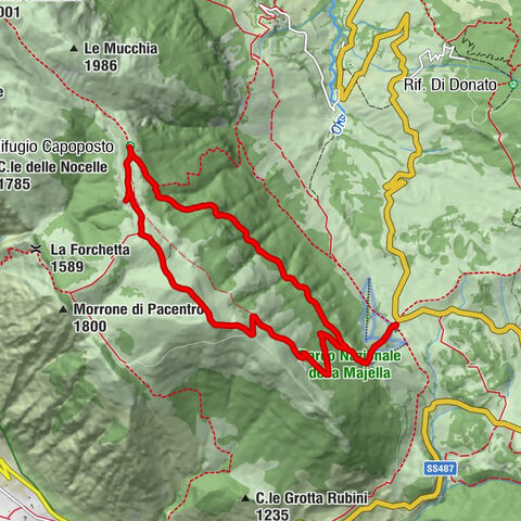 Passo San Leonardo - Celidonio - Rifugio Capoposto - Monte Mileto
