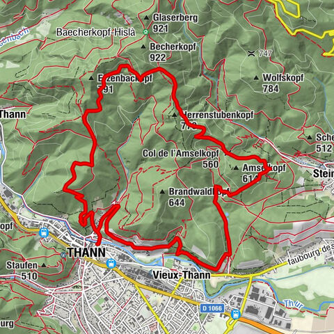 Thann - Place des Canaris - Grumbachkopf - Herrenstubenkopf