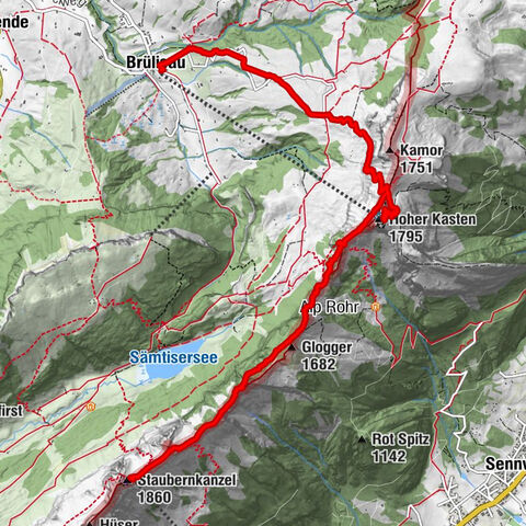 Brülisau - Hoher Kasten - Berggasthaus Staubern - Staubern