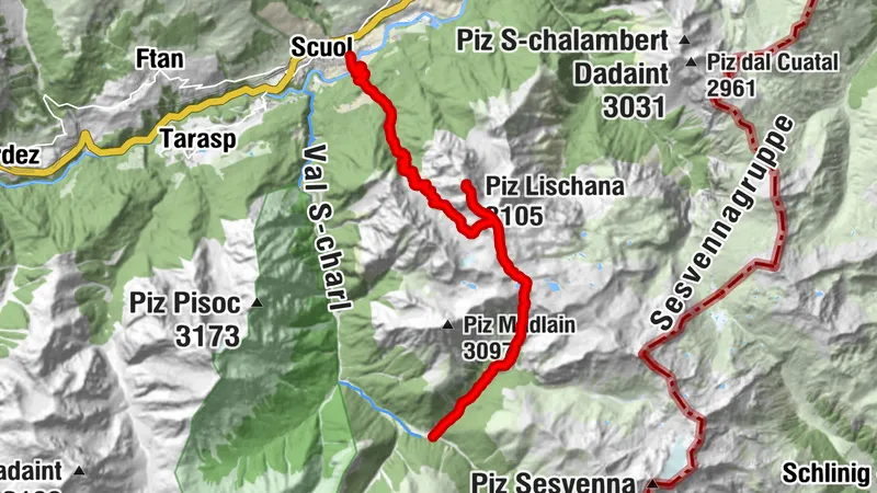 Piz Lischana : S-charl – Scuol