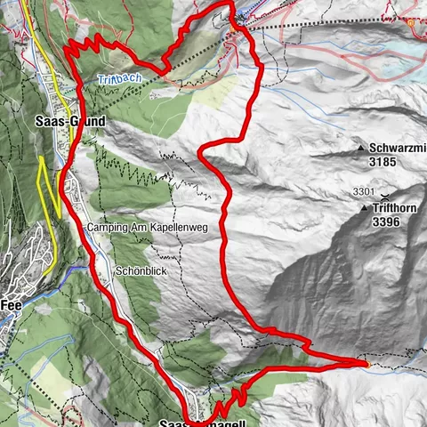 Parcours du sentier d’altitude d’Almageller