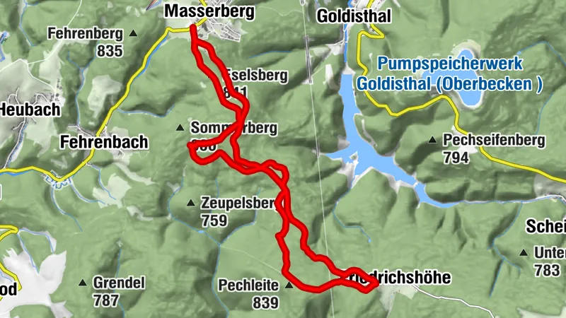 Circuit - TOP 2 - Masserberg - "expérience culturelle" - Friedrichshöhe - forêt de Thuringe