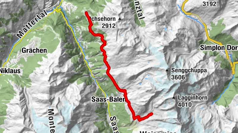 Étape 1 : Gspon - Weissmieshütte