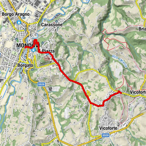 Sentier Balcon Monregalese : Etape 1A Vicoforte - Mondovì