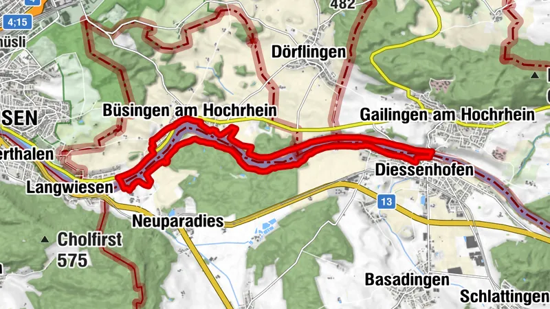Randonnée circulaire le long du Haut-Rhin