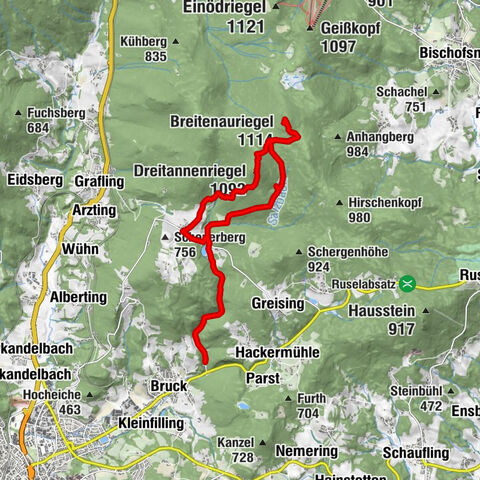 Breitenauriegel über Saulochschlucht