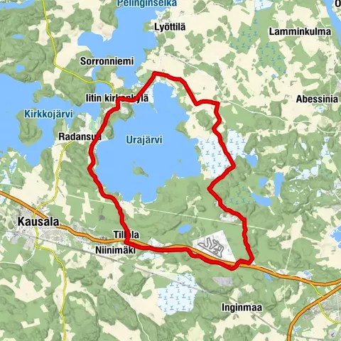 Balade à vélo autour du lac Urajärvi, Iitti