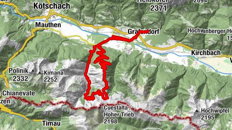 Grafendorf - Zollner Alm - Obere / Untere Bischof Alm - Untere Frondell Alm - Kronhof