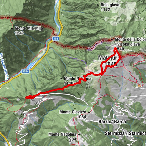 Matajur (1642 m) depuis Marsin