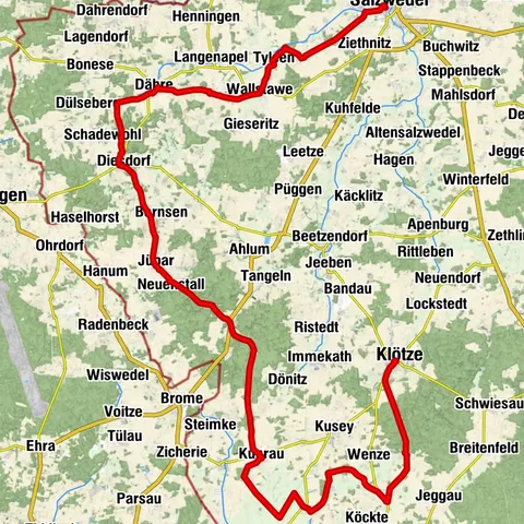 Parcours Altmarkrundkurs : de Klötze à la ville hanséatique de Salzwedel