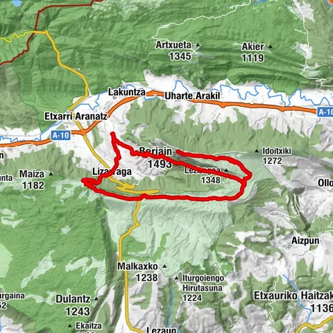 Monte Beriain y Lizarraga - Camping Arbizu Ruta 9