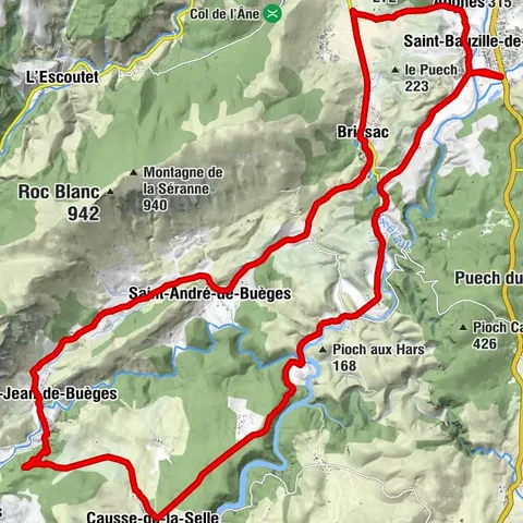 BOUCLE CYCLO N°10 - ENTRE LES VALLÉES DE LA BUÈGES ET DE L'HÉRAULT